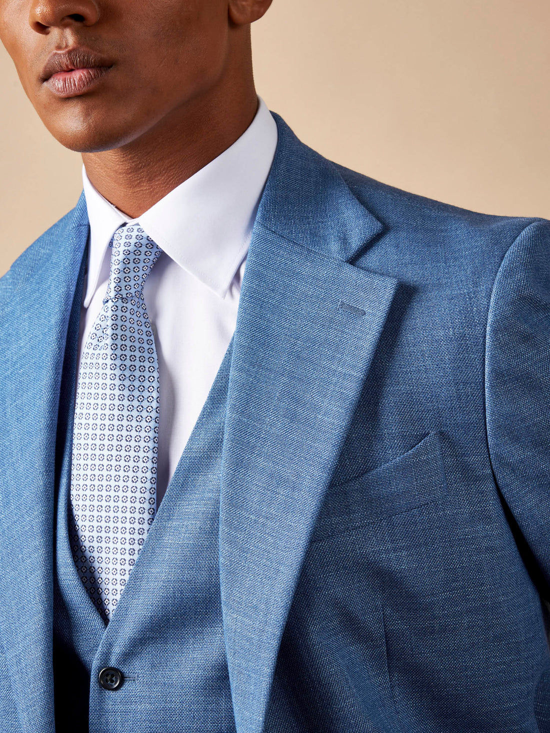 Silk Tonal Ditsy Tie in Cerulean