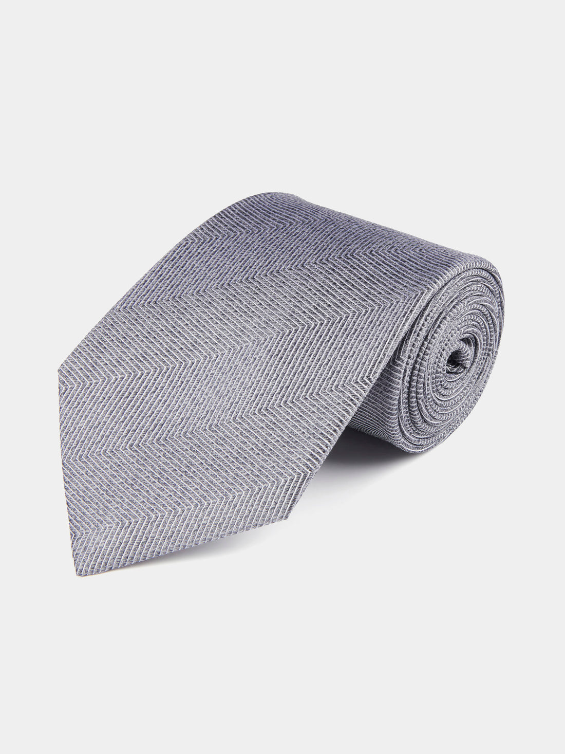 Silk Herringbone Tie in Luna Rock