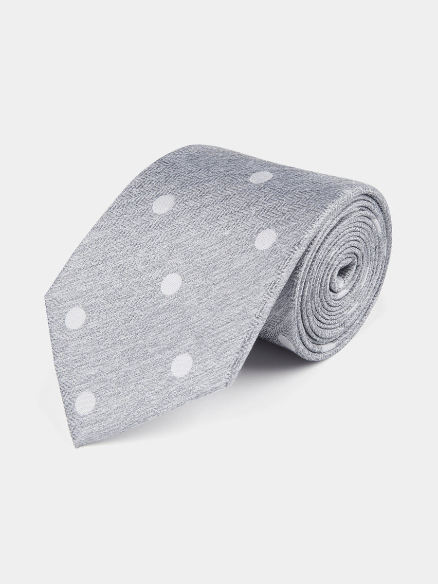 Silk Jacquard Spot Tie in Riverside