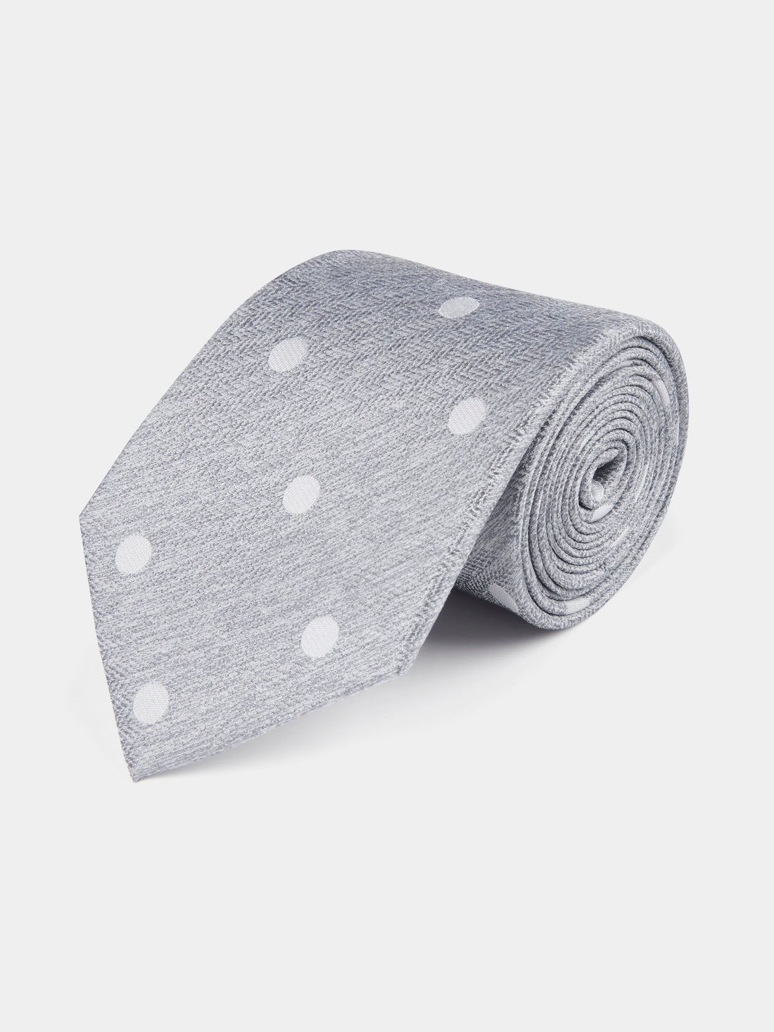 Silk Jacquard Spot Tie in Luna Rock