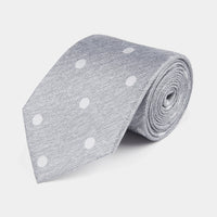 Silk Jacquard Spot Tie in Luna Rock