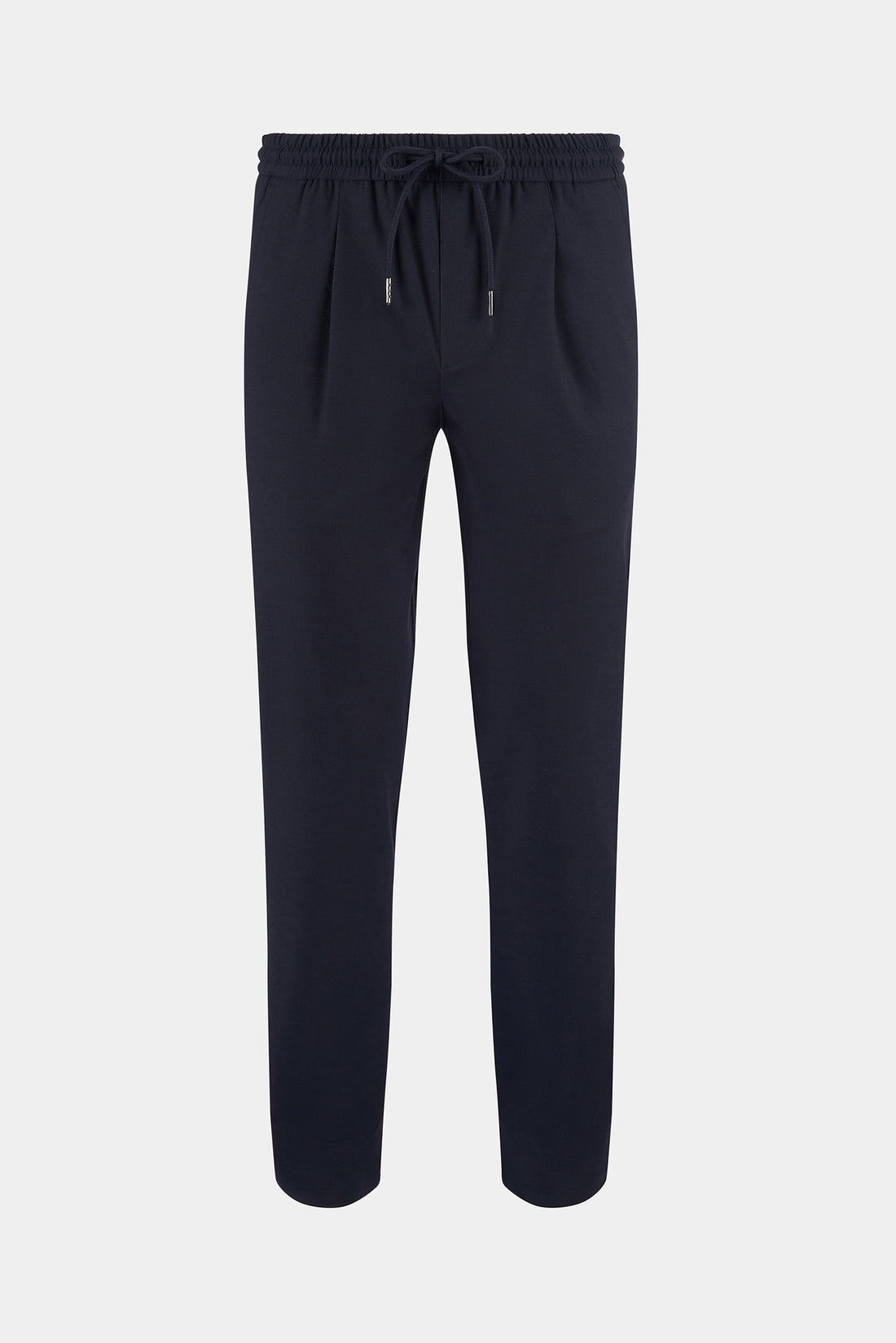 Peckham Rye Single Pleat Drawstring Trousers in Navy Blue