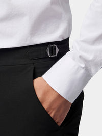 Classic Wool-Blend Tuxedo Trousers in Black
