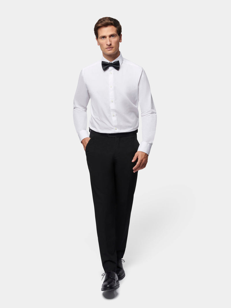 Classic Wool-Blend Tuxedo Trousers in Black