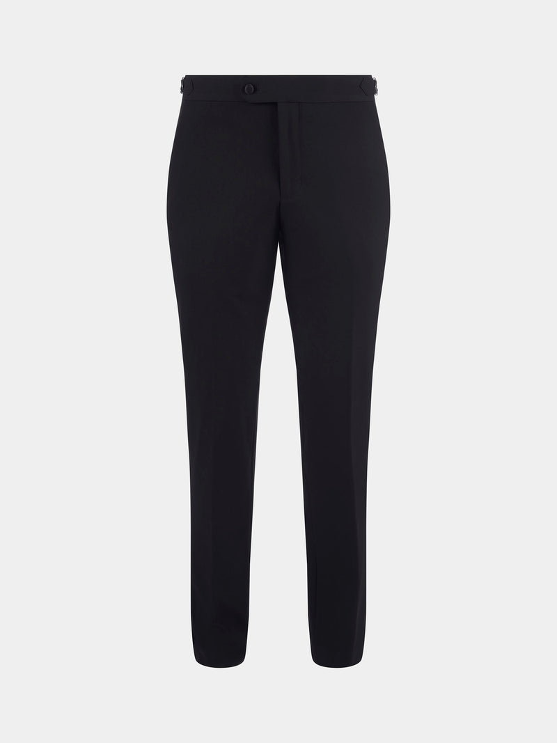 Classic Wool-Blend Tuxedo Trousers in Black