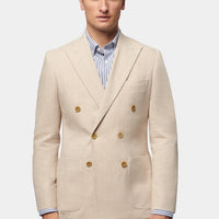 Peckham Rye Linen Herringbone Jacket in Egret