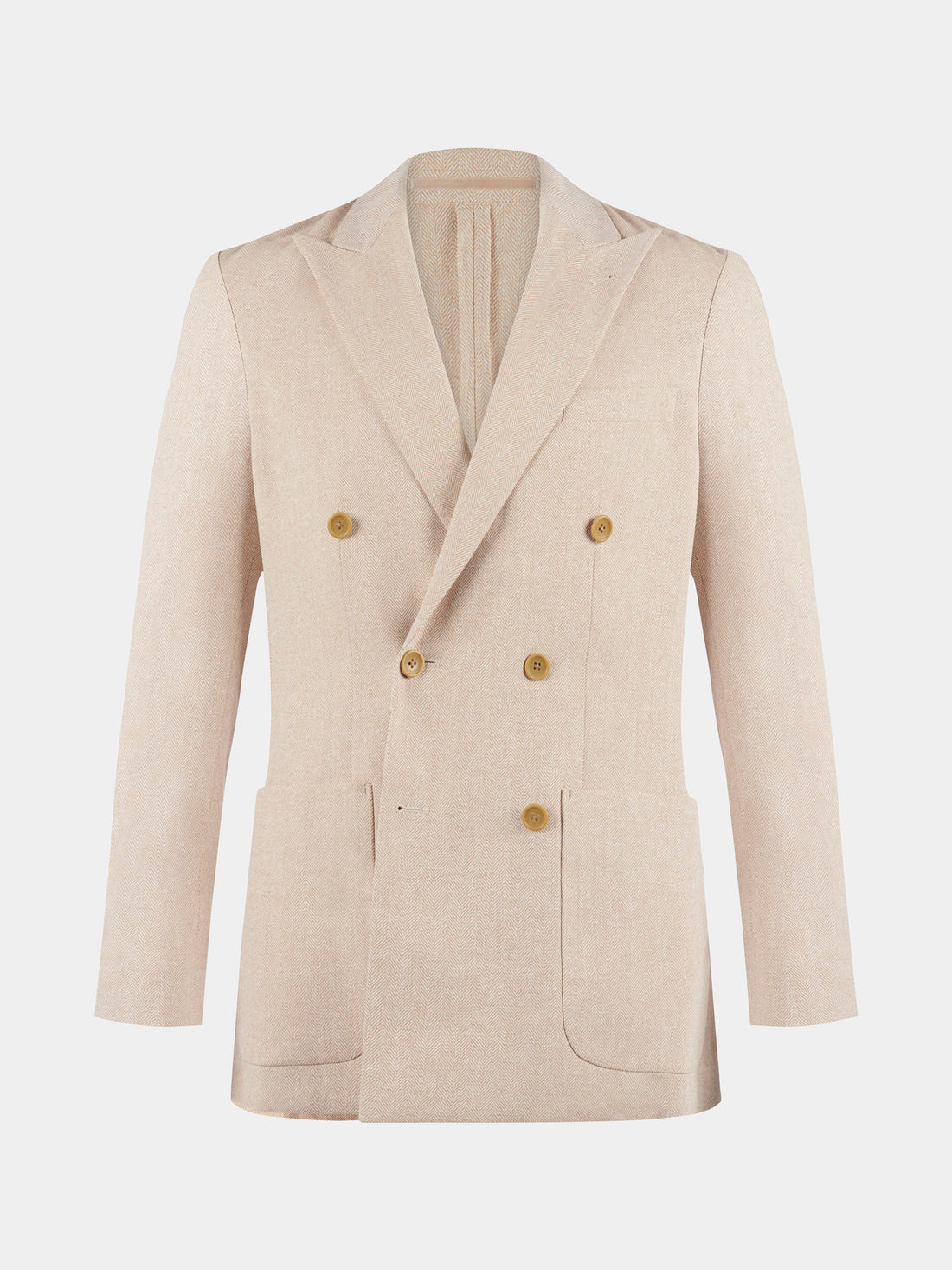 Peckham Rye Linen Herringbone Jacket in Egret