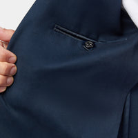 Peckham Rye Single Breasted Cotton Stretch Jacket in Dark Sapphire Navy