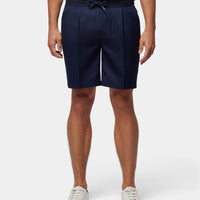 Peckham Rye Herringbone Drawstring Shorts in Dark Sapphire Navy