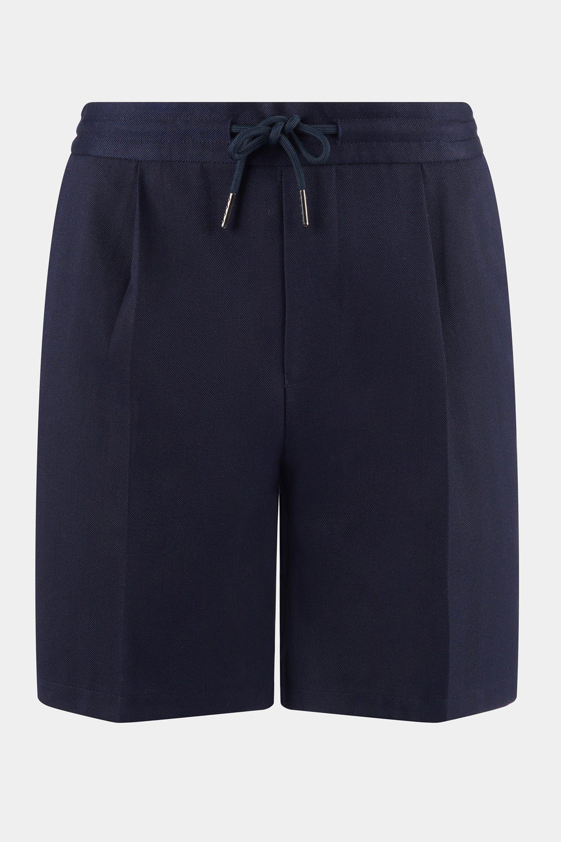 Peckham Rye Herringbone Drawstring Shorts in Dark Sapphire Navy