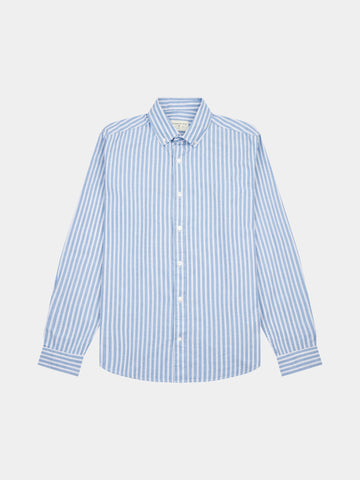 Peckham Rye Mens Stripe Shirt in Classic Blue