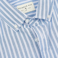 Peckham Rye Mens Stripe Shirt in Classic Blue