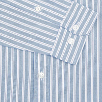 Peckham Rye Mens Stripe Shirt in Classic Blue