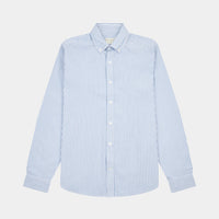 Peckham Rye Mens Stripe Shirt in Race Blue