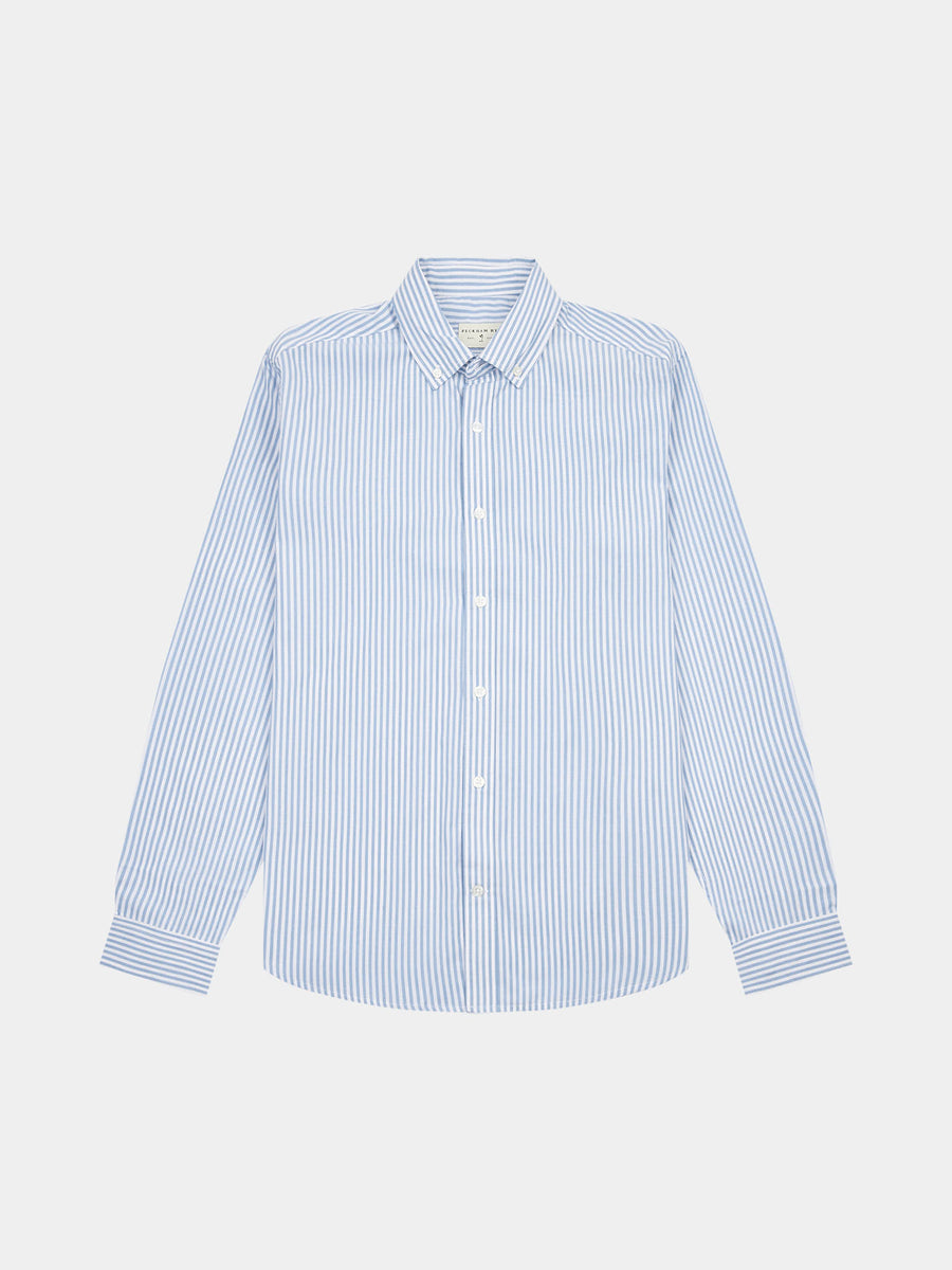 Peckham Rye Mens Stripe Shirt in Race Blue