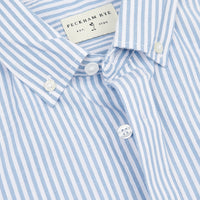 Peckham Rye Mens Stripe Shirt in Race Blue