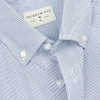 Peckham Rye Mens Stripe Shirt in Navy Blue