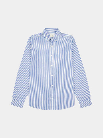 Peckham Rye Mens Stripe Shirt in Blue Yonder