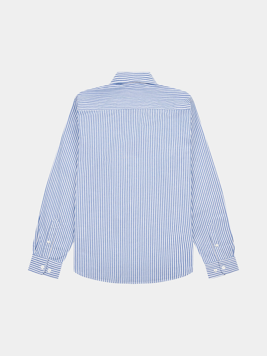 Peckham Rye Mens Stripe Shirt in Blue Yonder