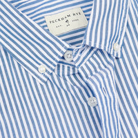 Peckham Rye Mens Stripe Shirt in Blue Yonder