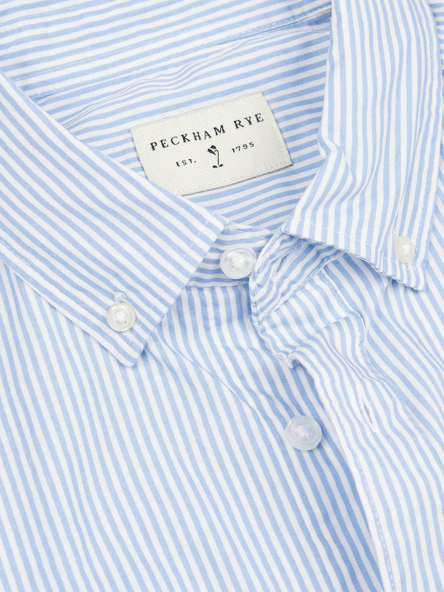 Peckham Rye Mens Stripe Shirt in Skyway