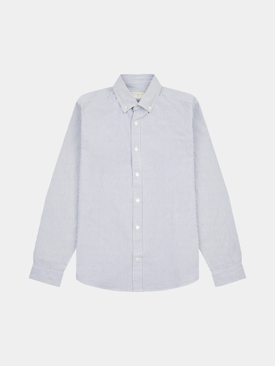 Peckham Rye Mens Stripe Shirt in Blue Horizon