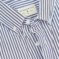 Peckham Rye Mens Stripe Shirt in Navy Iris