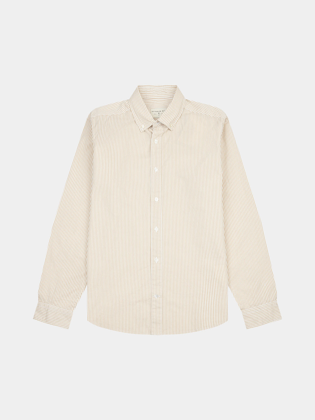 Peckham Rye Mens Stripe Shirt in Doeskin