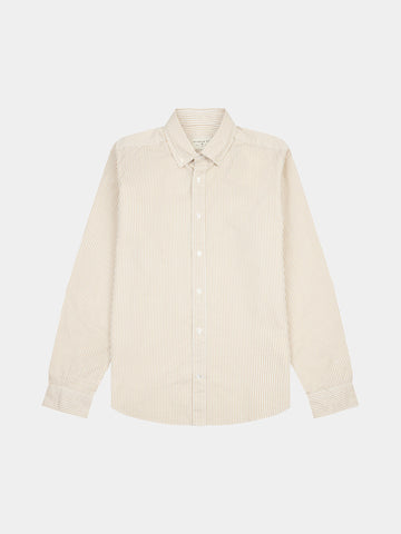 Peckham Rye Mens Stripe Shirt in Doeskin