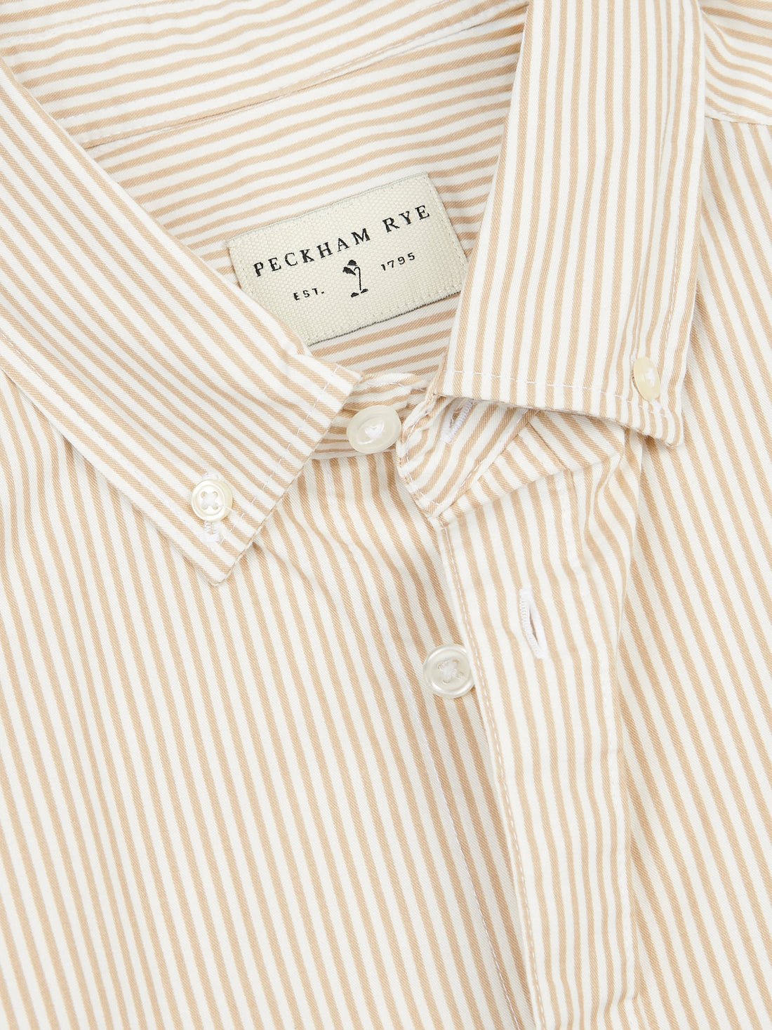 Peckham Rye Mens Stripe Shirt in Doeskin