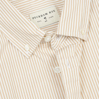 Peckham Rye Mens Stripe Shirt in Doeskin