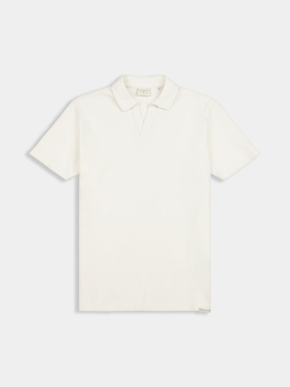 Peckham Rye Mens Jersey Revere Polo Shirt in Egret