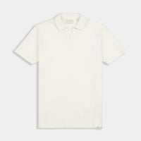 Peckham Rye Mens Jersey Revere Polo Shirt in Egret