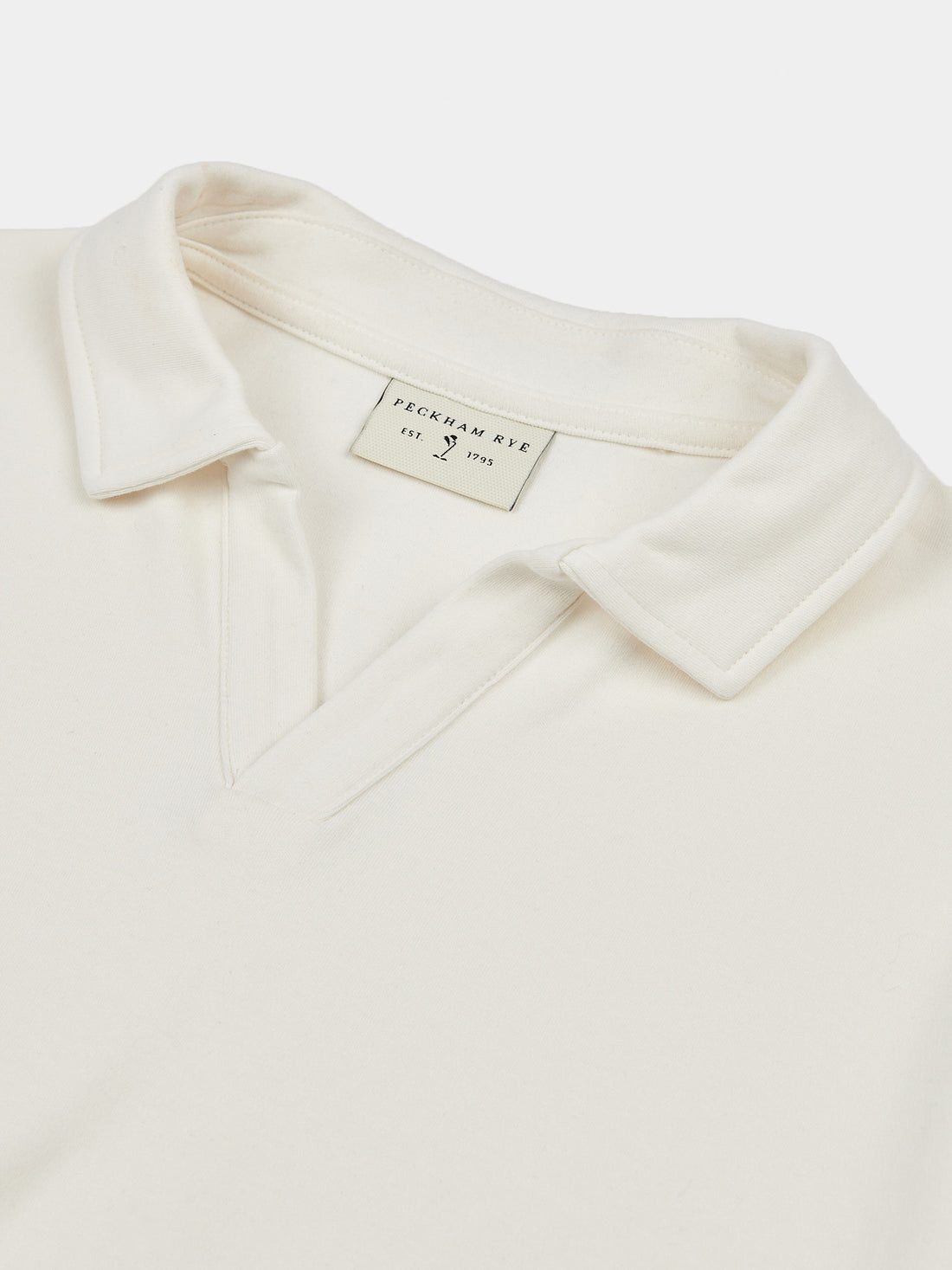 Peckham Rye Mens Jersey Revere Polo Shirt in Egret