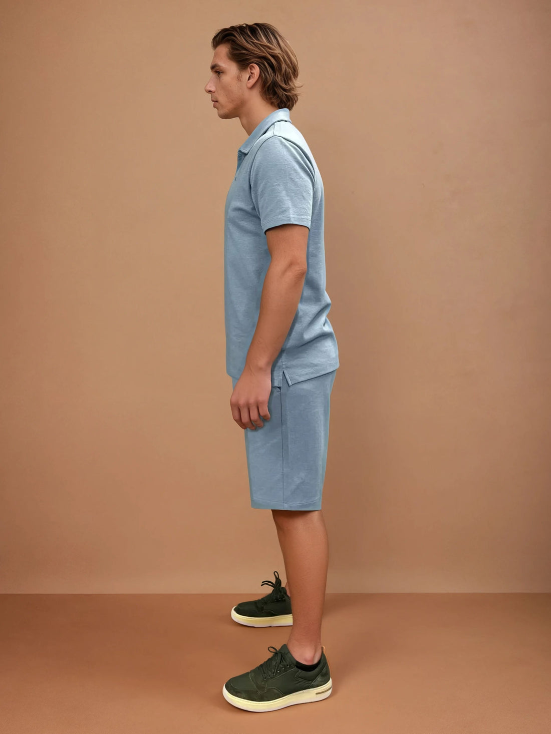 Peckham Rye Mens Jersey Revere Polo Shirt in Quiet Harbor