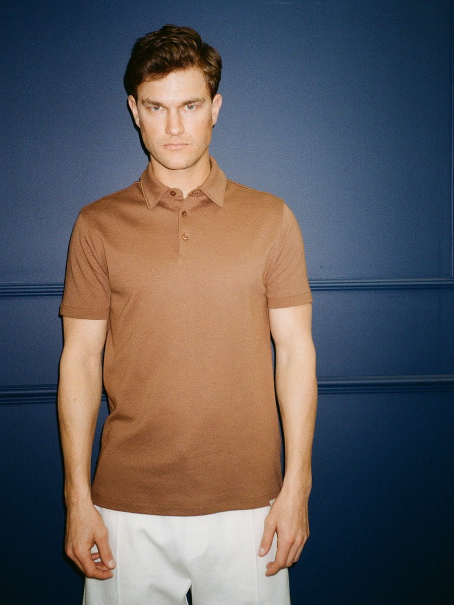 Peckham Rye Mens Jersey Polo Shirt in Carafe
