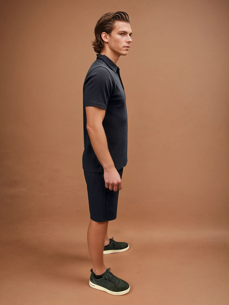 Peckham Rye Mens Jersey Polo Shirt in Dark Sapphire Navy