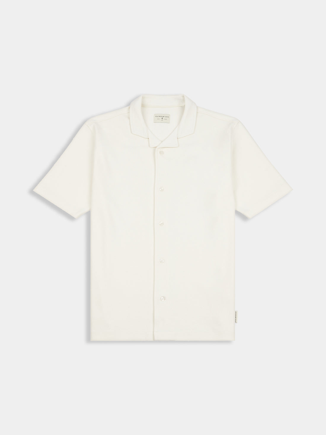 Peckham Rye Mens Jersey Revere Shirt in Egret