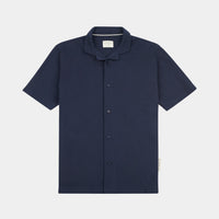 Peckham Rye Mens Jersey Revere Shirt in Dark Sapphire Navy