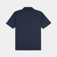 Peckham Rye Mens Jersey Revere Shirt in Dark Sapphire Navy