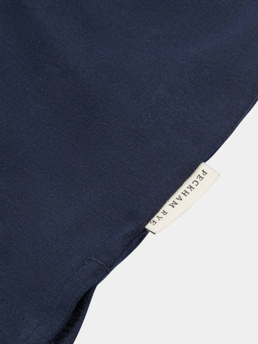 Peckham Rye Mens Jersey Revere Shirt in Dark Sapphire Navy