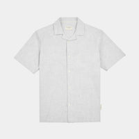 Peckham Rye Mens Cotton Blend Revere Shirt in Luna Rock