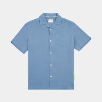 Peckham Rye Mens Waffle Revere Shirt in Quiet Harbor