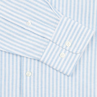 Peckham Rye Mens Striped Oxford Shirt in Quiet Harbor