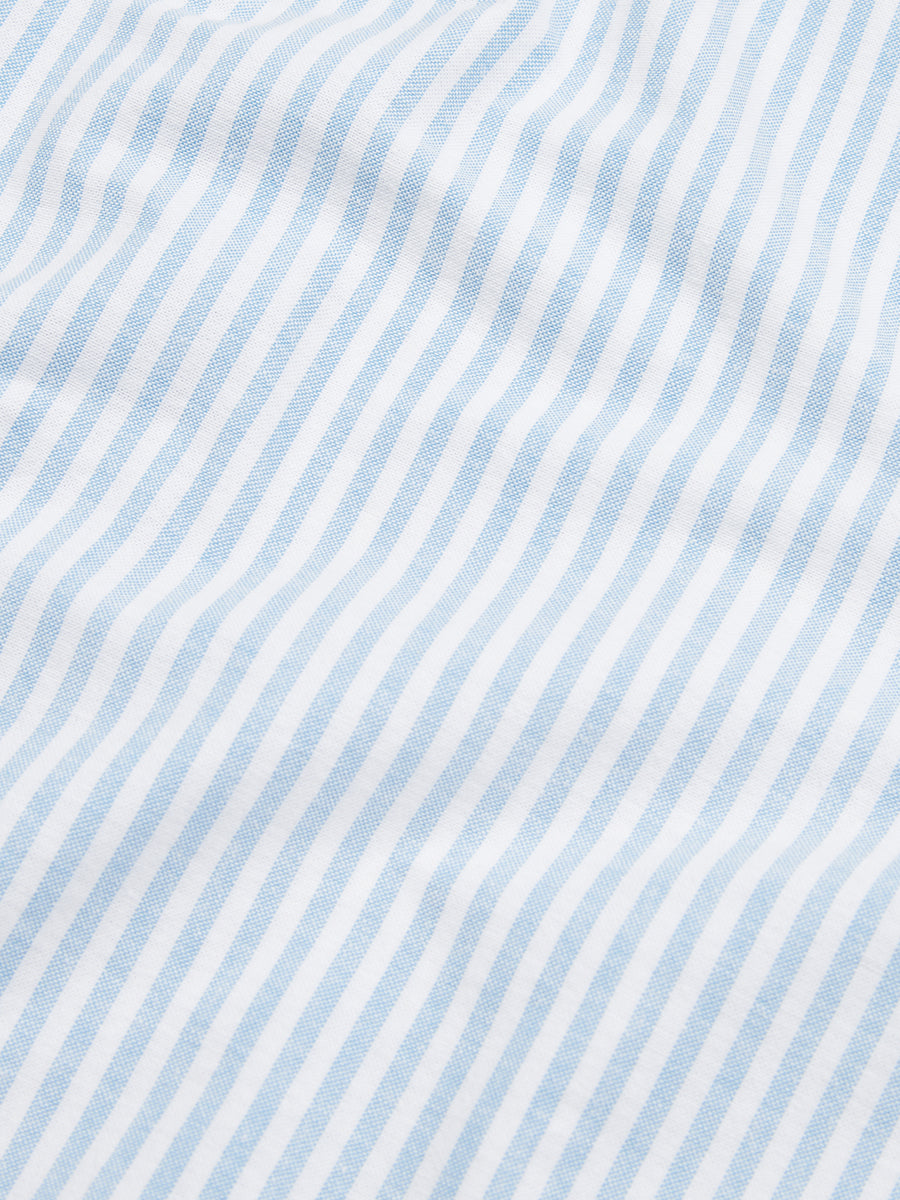 Peckham Rye Mens Striped Oxford Shirt in Quiet Harbor