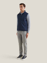 Carlton Light Padded Zip Vest in Dark Sapphire Navy