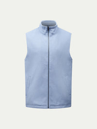 Wool Blend Zip Vest in Blue Blizzard