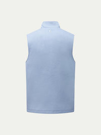 Wool Blend Zip Vest in Blue Blizzard