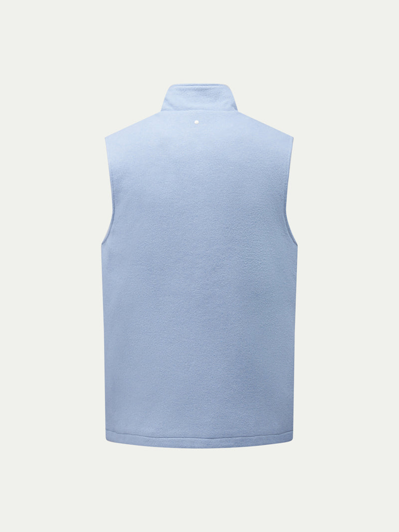 Wool Blend Zip Vest in Blue Blizzard