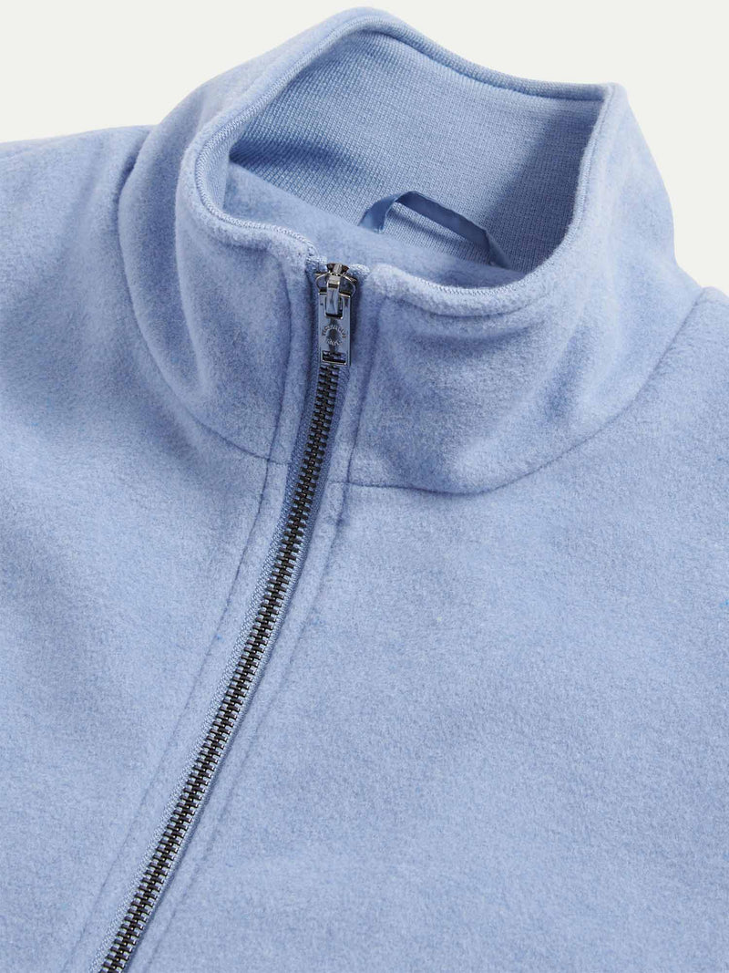 Wool Blend Zip Vest in Blue Blizzard